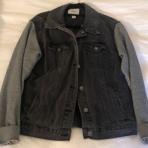 Black Denim & Grey Jean Jacket